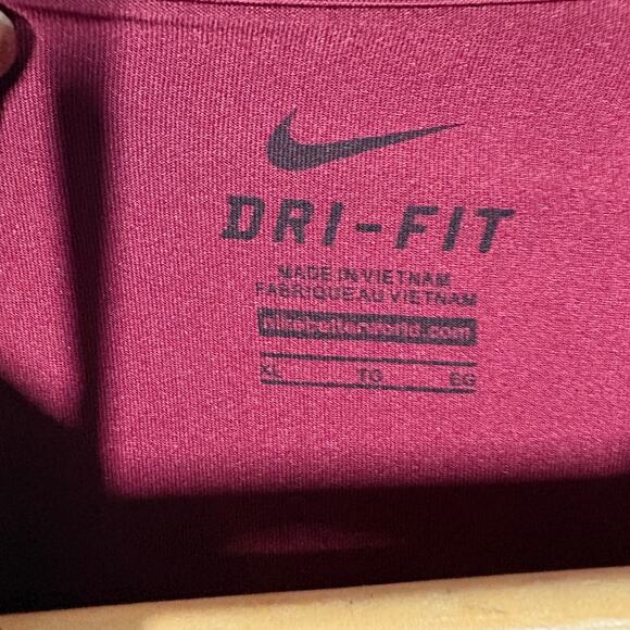 Nike Club One Athletic Jersey Long Sleeve Sport Cool Down Burgundy 7 - XL - Picture 5 of 5